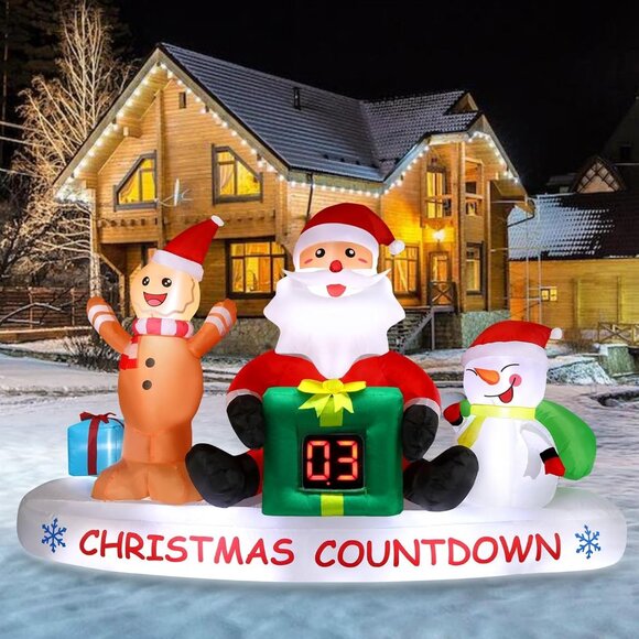 🆕8 FT Christmas Inflatable Countdown Clock Snowman Blow Up Outdoor Decorations - Picture 4 of 10